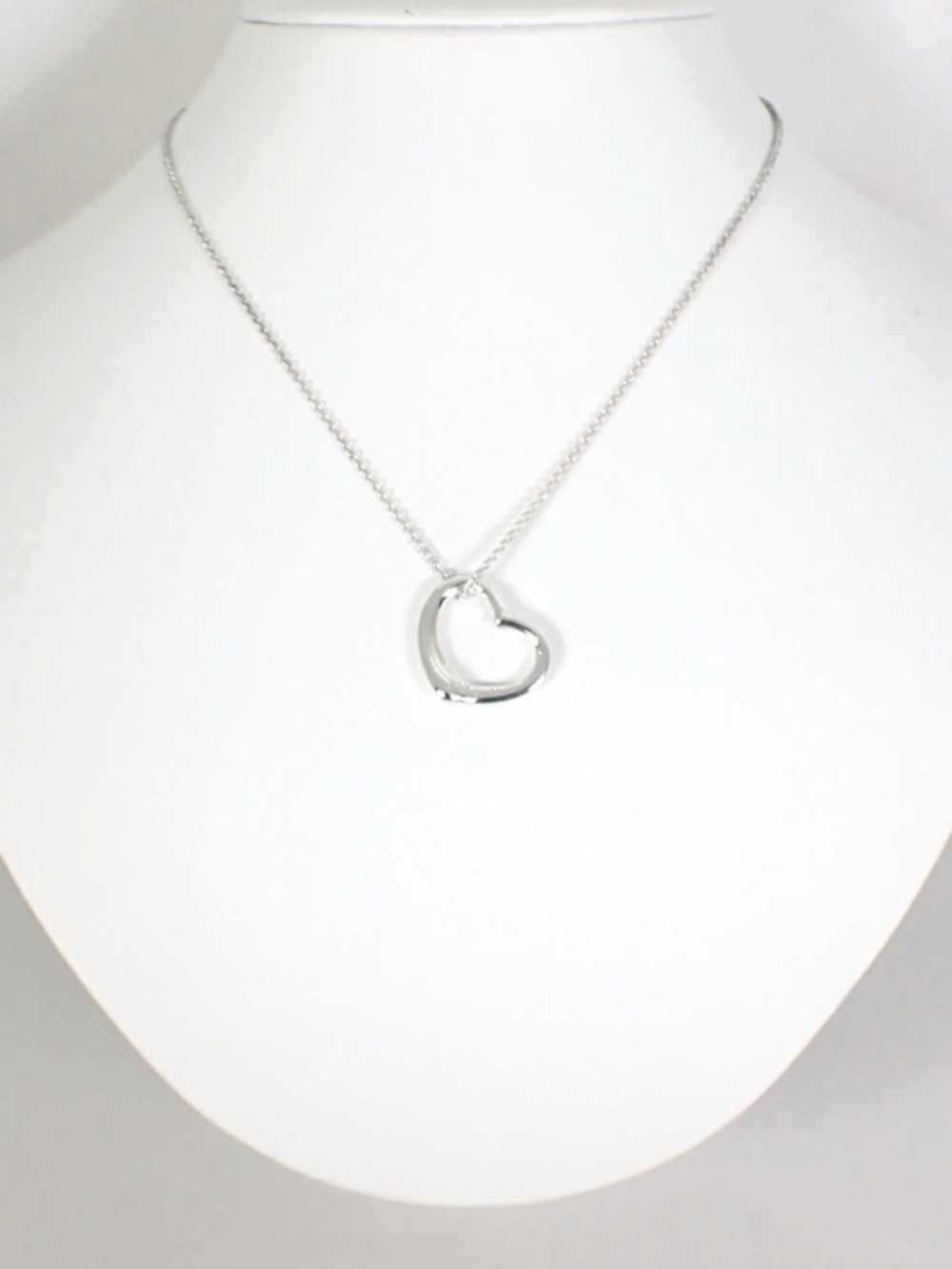 Tiffany & Co Sterling Silver Open Heart Pendant Necklace - Picture 6 of 6